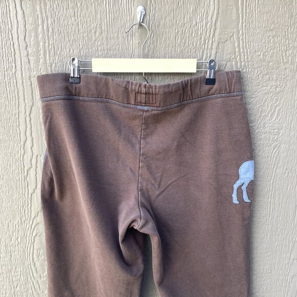Hatley Heritage Y2K Sweatpants Womens XL Brown Blue Moose Wide Leg Drawstring - Picture 5 of 10